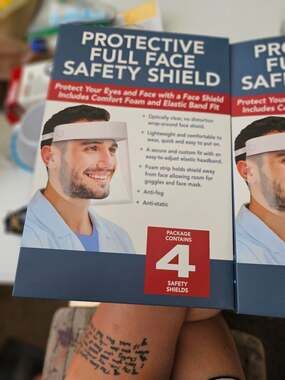 Protective Full Face Safety Shield 4 Pack New Box